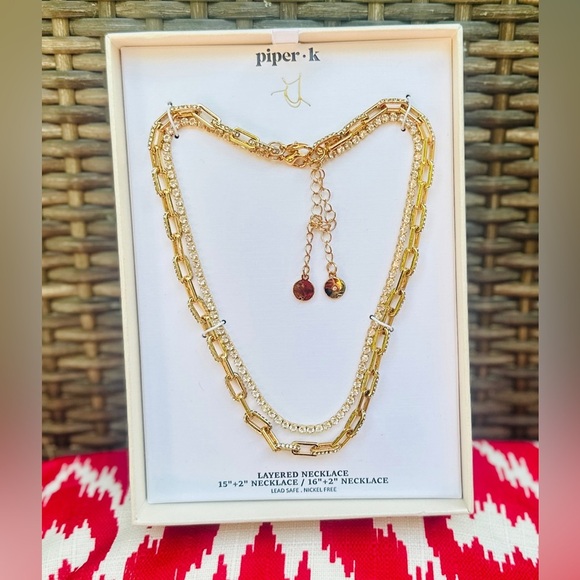 ✨ Piper K Layered Gold Necklace Set of 2! ✨ - Picture 1 of 5